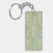 William Morris Floral Pink Iris Sleutelhanger (Voorkant Links)