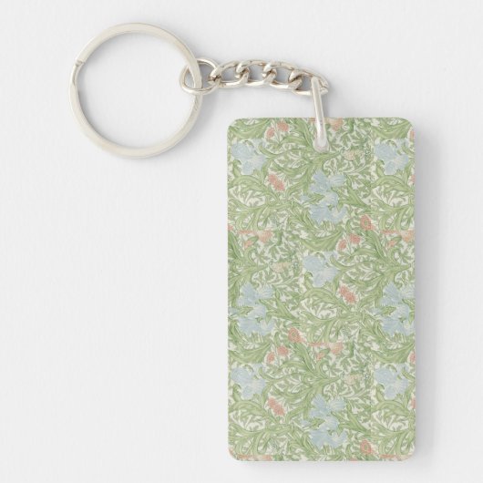 William Morris Floral Pink Iris Sleutelhanger (Voorkant)