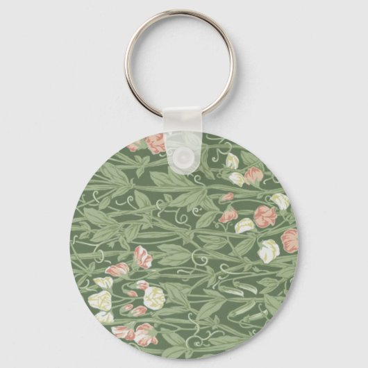 William Morris Floral Pink Sweat Pea Sleutelhanger (Voorkant)