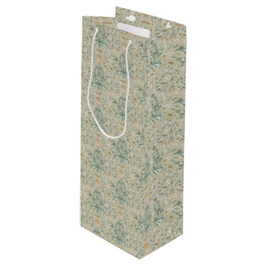 William Morris  Floral Pomegranate Wijn Cadeautas (Voorkant Gekanteld)