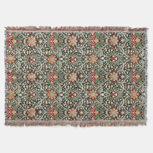  William Morris Floral Print Pattern Deken (Voorkant)