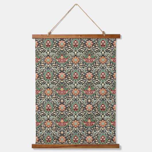 William Morris Floral Print Pattern Hangend Wandkleed (Voorkant)