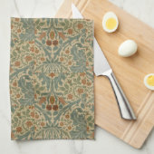 William Morris  Floral Red Autumn Flowers Theedoek (Quarter Fold)