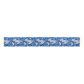 William Morris Floral, Sapphire Blue en Gray Grosgrain Lint (Voorkant)