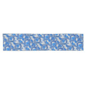 William Morris Floral, Sapphire Blue en Gray Korte Tafelloper (Horizontaal)