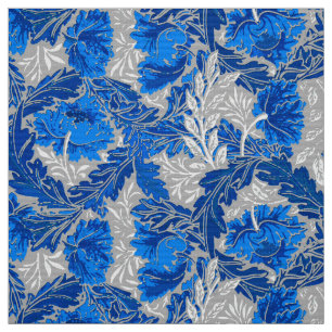 William Morris Floral, Sapphire Blue en Gray Stof