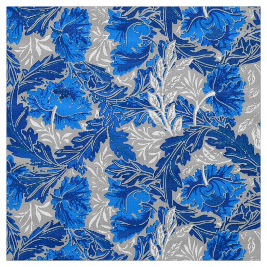 William Morris Floral, Sapphire Blue en Gray Stof (Swatch)