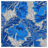 William Morris Floral, Sapphire Blue en Gray Stof (Close Up)