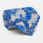 William Morris Floral, Sapphire Blue en Gray Stropdas (Opgerold)