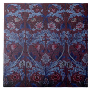 William Morris Floral Textile Embroidery Tegeltje