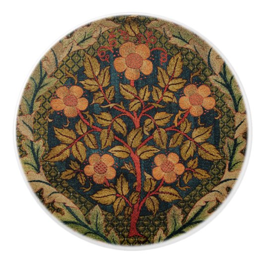 William * Morris Floral Tree krans Keramische Knop (Voorkant)