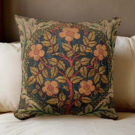 William * Morris Floral Tree Roos krans Kussen