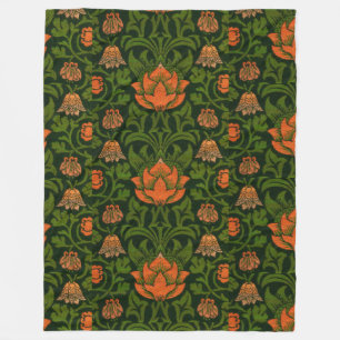 William Morris  Floral Violet en Columbine Fleece Deken