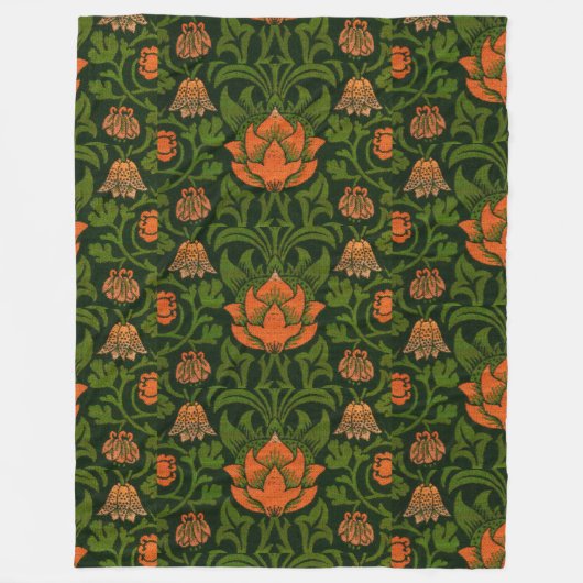 William Morris  Floral Violet en Columbine Fleece Deken (Voorkant)