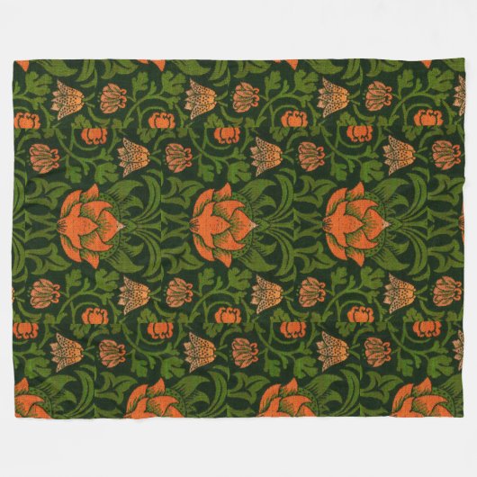 William Morris  Floral Violet en Columbine Fleece Deken (Voorkant (Horizontaal))