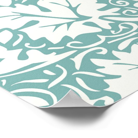 William Morris Floral Wallpaper Blauwgroen Poster (Hoek)