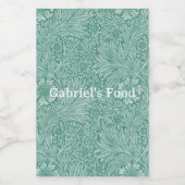 William Morris Floral Wallpaper Voedselcontainer Etiket (Enkel label)