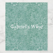 William Morris Floral Wallpaper Wijn Etiket (Enkel label)