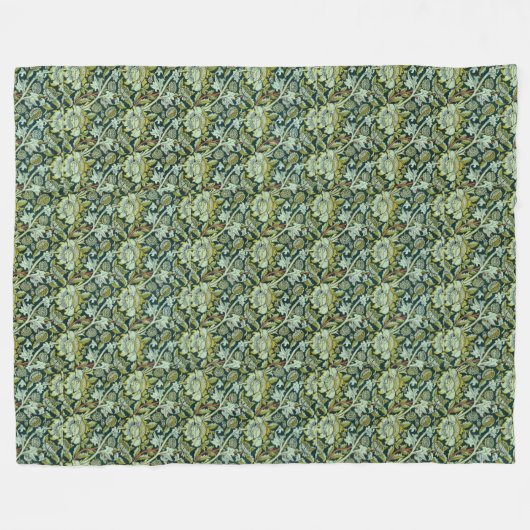  William Morris Floral Wey Pattern Fleece Deken (Voorkant (Horizontaal))