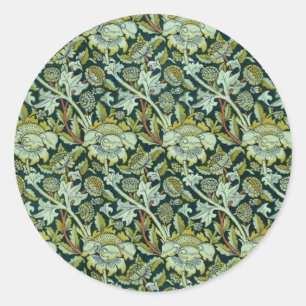  William Morris Floral Wey Pattern Ronde Sticker