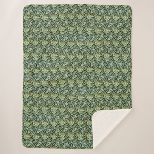 William Morris Floral Wey Pattern Sherpa Deken (Voorkant)