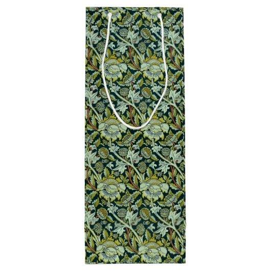  William Morris Floral Wey Pattern Wijn Cadeautas (Achterkant)