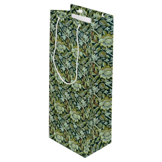  William Morris Floral Wey Pattern Wijn Cadeautas (Voorkant Gekanteld)