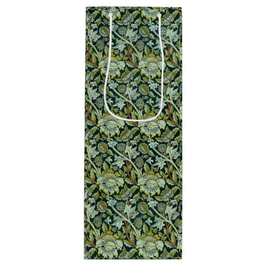  William Morris Floral Wey Pattern Wijn Cadeautas (Voorkant)