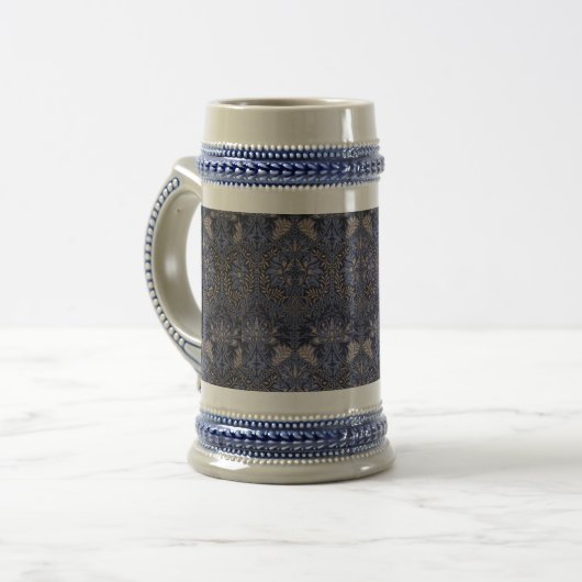 William Morris  Floral White Blue Honeycomb Bierpul (Voorkant links)