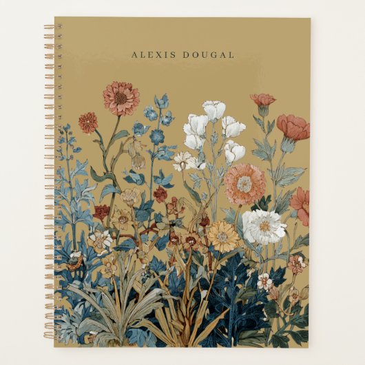 William Morris Floral Wildflower Vintage Planner   (Voorkant)