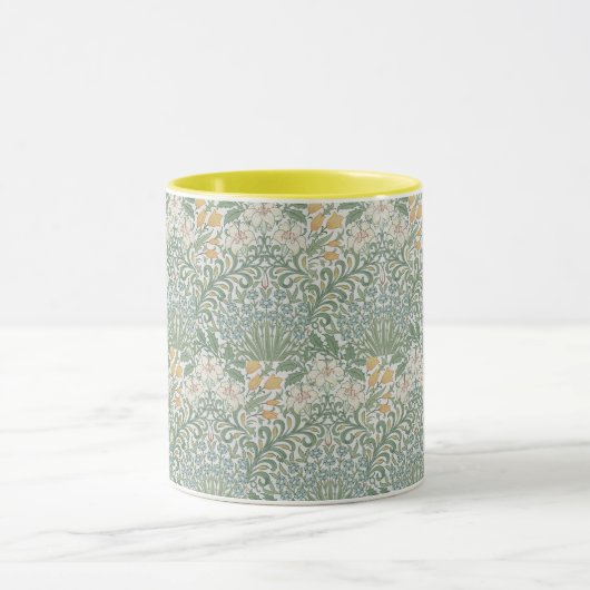 William Morris Floral Yellow Blue Garden Mok (Midden)
