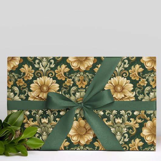 William Morris Florals verlaat kerstpatroon Cadeaupapier