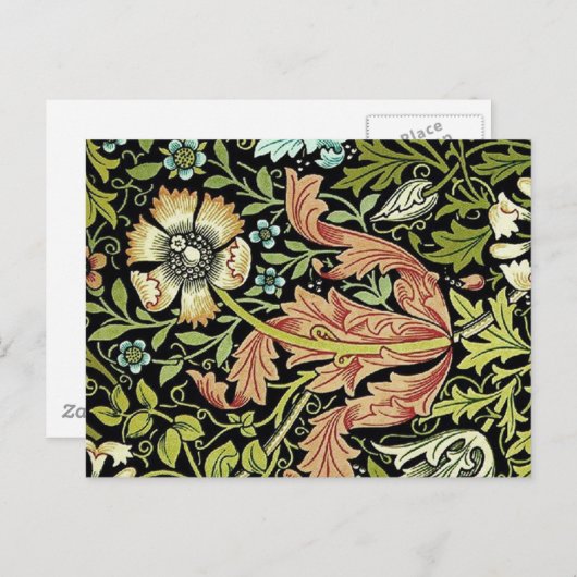 William Morris Flower design Briefkaart (Voorkant / Achterkant)