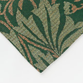 William Morris Flower Garden-Greens Fleece Deken (Hoek)