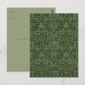 William Morris Flower Garden-Groene Briefkaart (Voorkant / Achterkant)