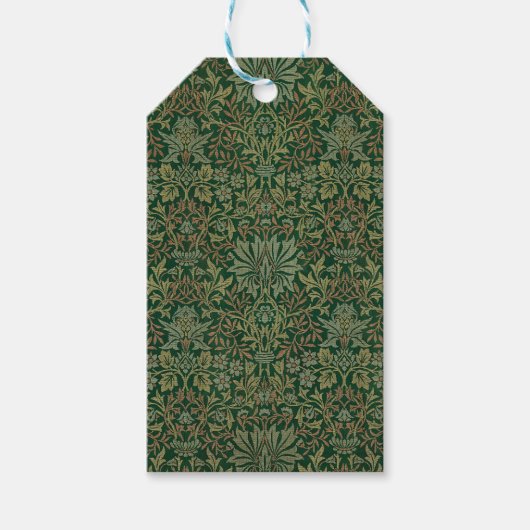William Morris Flower Garden-Groene kleuren Cadeaulabel (Voorkant)