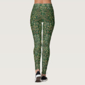 William Morris Flower Garden-Groene Leggings (Achterkant)