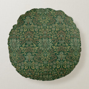 William Morris Flower Garden-Groene Rond Kussen