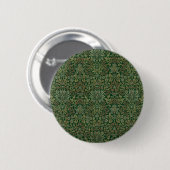 William Morris Flower Garden-Groene Ronde Button 5,7 Cm (Voorkant /achterkant)