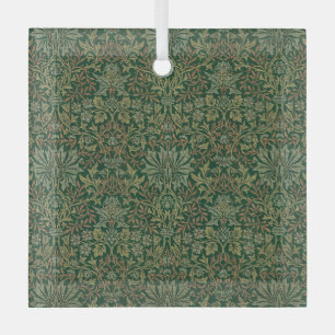 William Morris Flower Garden-Groene tinten Glas Ornament