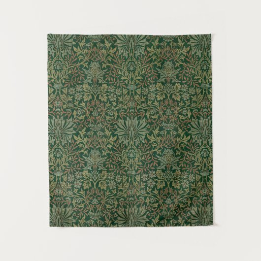 William Morris Flower Garden-Groene tinten Wandkleed (Voorkant)