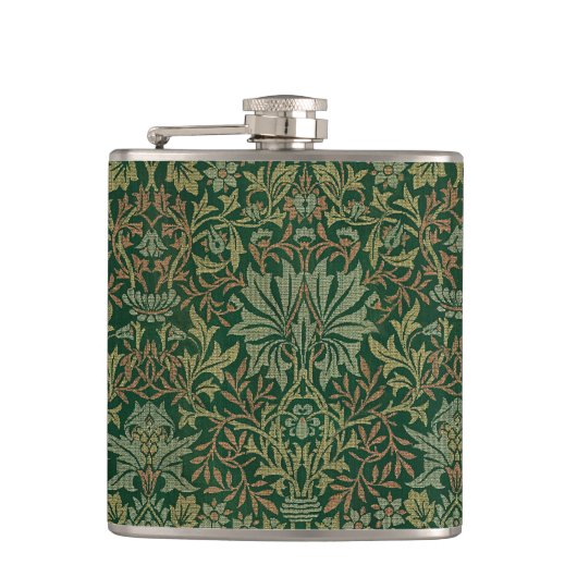 William Morris Flower Garden-Groene tuinen Heupfles (Voorkant)