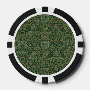 William Morris Flower Garden-Groene tuinen Poker Chips