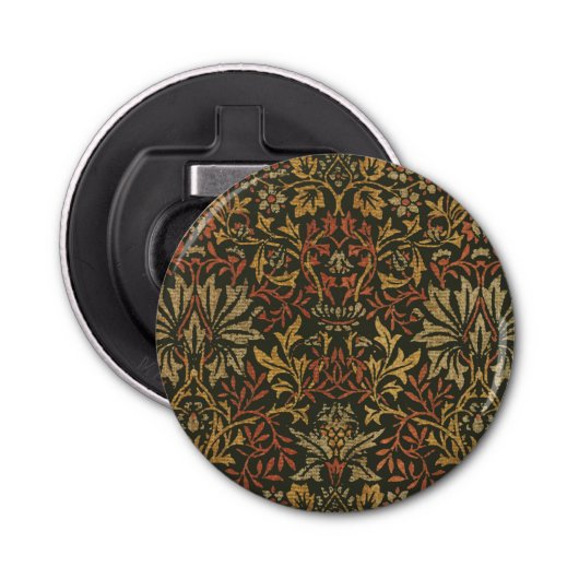 William Morris Flower Garden Tapestry Button Flesopener (Voorkant)