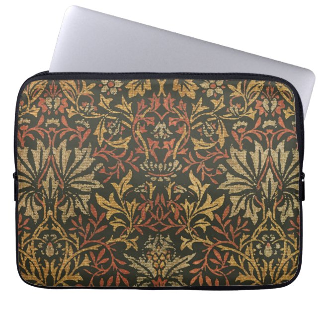 William Morris Flower Garden Tapestry Laptop Sleeve (Voorkant)