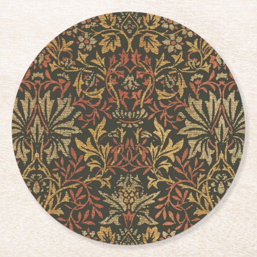 William Morris Flower Garden Tapestry Ronde Kartonnen Onderzetter (Voorkant)