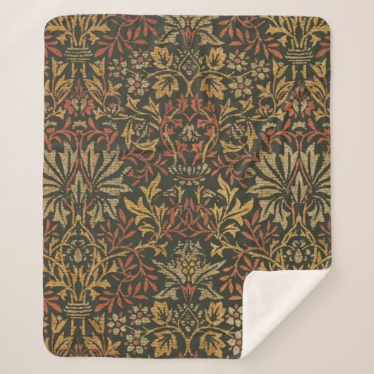 William Morris Flower Garden Tapestry Sherpa Deken (Voorkant)