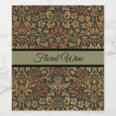 William Morris Flower Garden Tapestry Wijn Etiket (Enkel label)