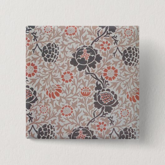 William Morris Flower Grafton Behang Vierkante Button 5,1 Cm (Voorkant)