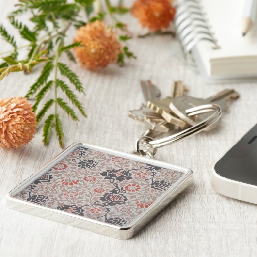 William Morris Flower Grafton Wallpaper Sleutelhanger (Zijkant)